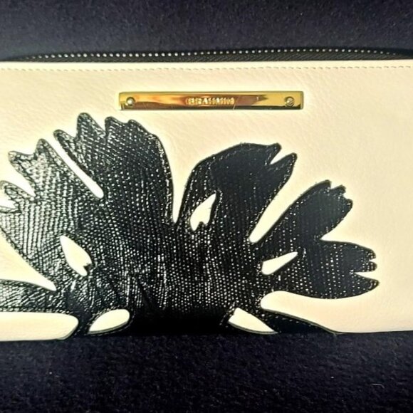 2 PC. BRAHMIN LARGE DUXBURY MONACO WHITE/BLACK SHOULDER BAG PURSE-SURI WALLET - Picture 10 of 12